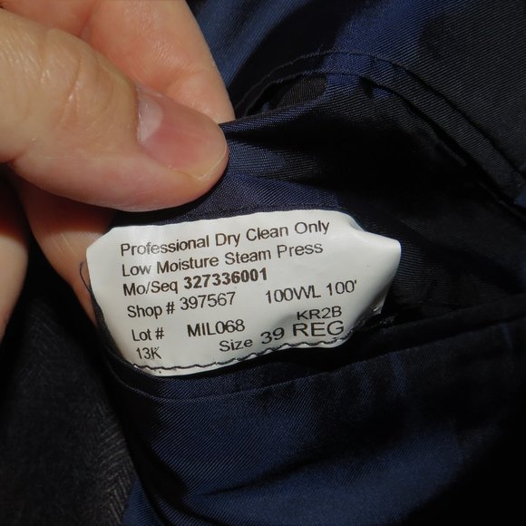 Miller's Oath Gray Herringbone Super 100 One Button Suit Jacket 39R - Picture 10 of 11